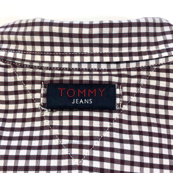 Tommy Jeans XXL Maroon Check Shirt Men - Picture 2 of 8